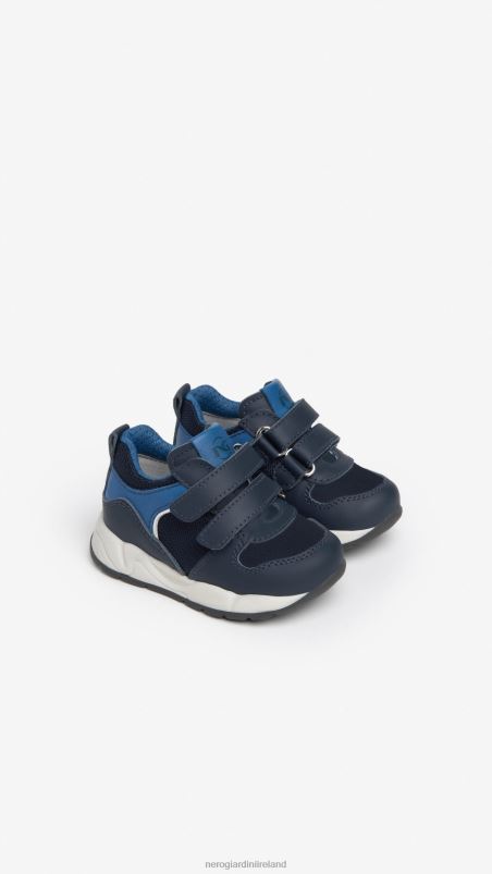 NeroGiardini Boy Art. I324970M Junior leather and canvas sneakers Incanto N8HP4376