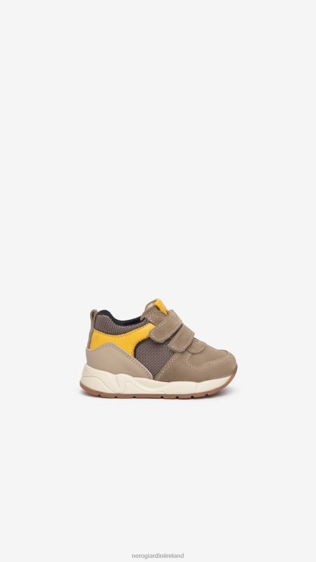 NeroGiardini Boy Art. I324971M Junior leather and canvas sneakers Biscotto N8HP4377