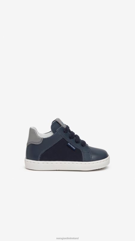 NeroGiardini Boy Art. I324991M Junior leather and canvas sneakers Incanto N8HP4379