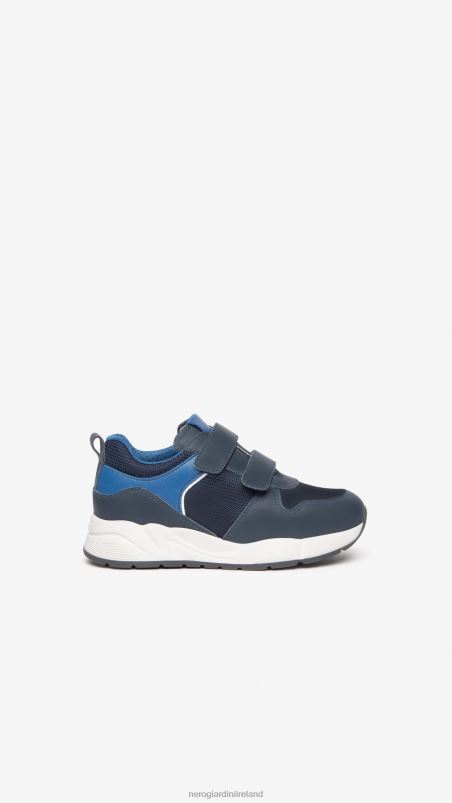NeroGiardini Boy Art. I328970M Junior leather and canvas sneakers Incanto N8HP4382