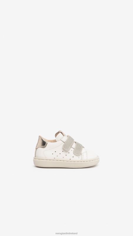 NeroGiardini Girl Art. I322532F Junior leather and canvas sneakers Osso N8HP4400