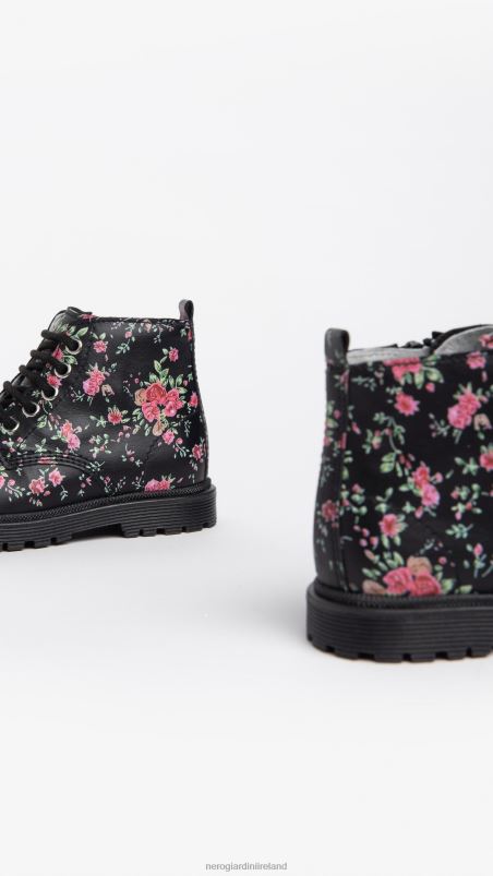 NeroGiardini Girl Art. I322553F Junior technical fabric combat boots Nero N8HP4427