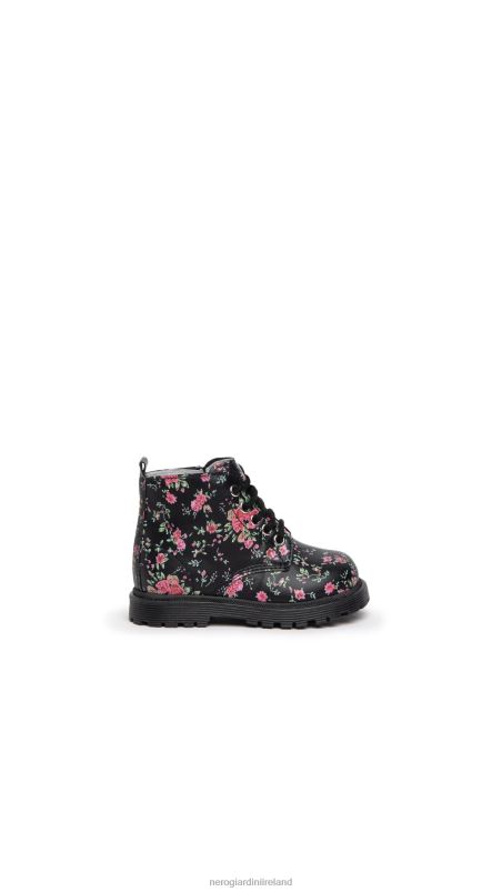 NeroGiardini Girl Art. I322553F Junior technical fabric combat boots Nero N8HP4427