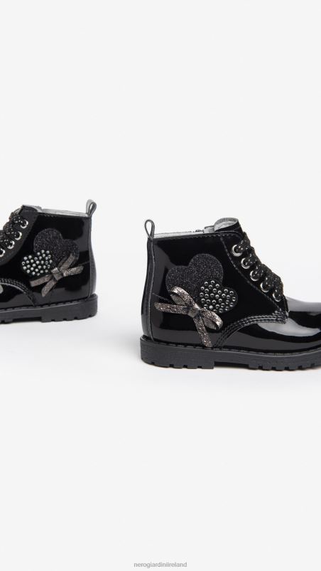 NeroGiardini Girl Art. I322570F Junior technical fabric combat boots Nero N8HP4428