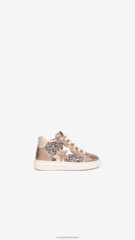 NeroGiardini Girl Art. I327531F Junior leather and canvas sneakers Biscotto N8HP4413