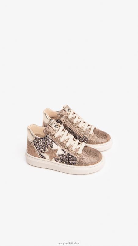 NeroGiardini Girl Art. I327531F Junior leather and canvas sneakers Biscotto N8HP4413