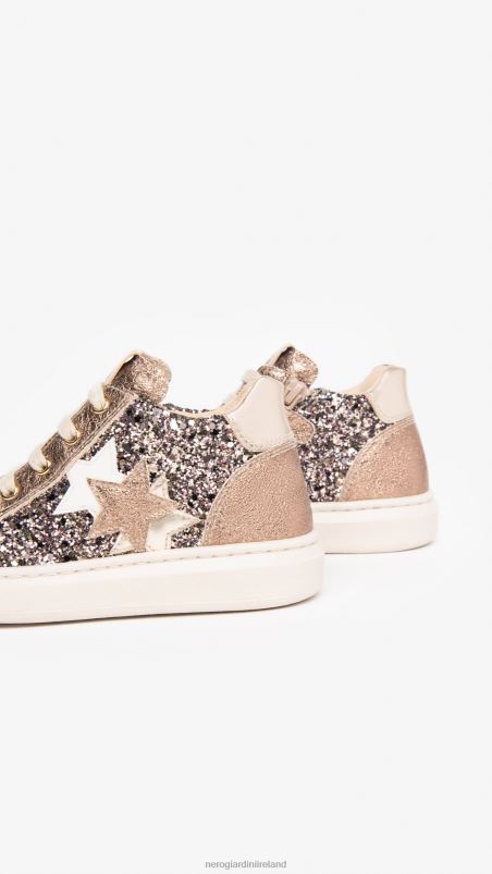 NeroGiardini Girl Art. I327531F Junior leather and canvas sneakers Biscotto N8HP4413