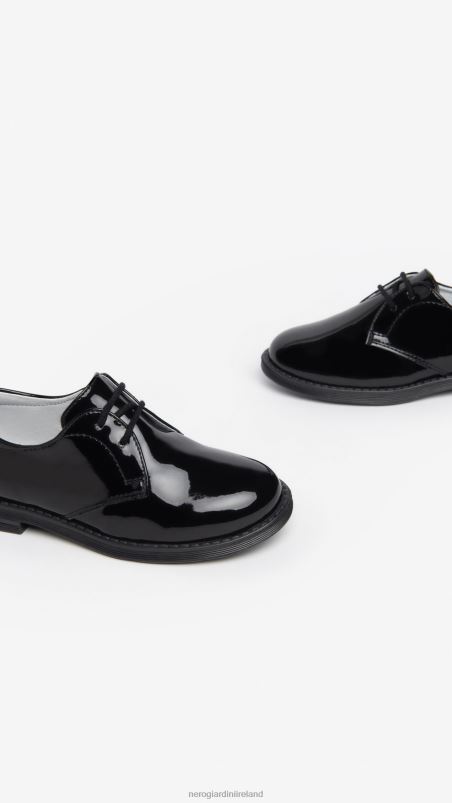 NeroGiardini Girl Art. I327543F Junior technical fabric tie-up shoes Nero N8HP4425