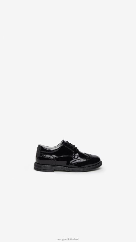 NeroGiardini Girl Art. I327544F Junior technical fabric tie-up shoes Nero N8HP4424