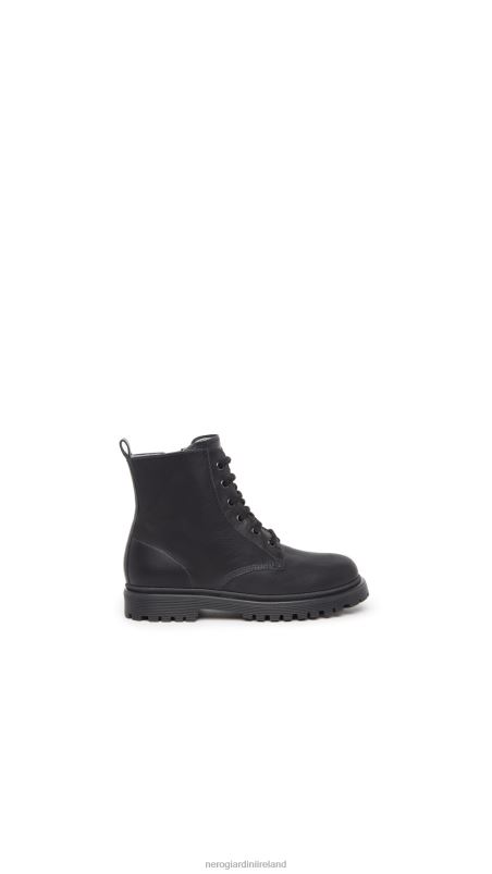 NeroGiardini Girl Art. I327552F Junior leather combat boots Nero N8HP4434