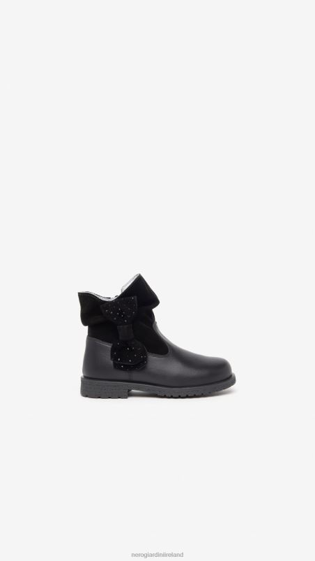 NeroGiardini Girl Art. I327580F Junior leather ankle boots Nero N8HP4440