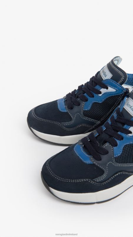 NeroGiardini Boy Art. I334501M leather and canvas sneakers Incanto N8HP4443