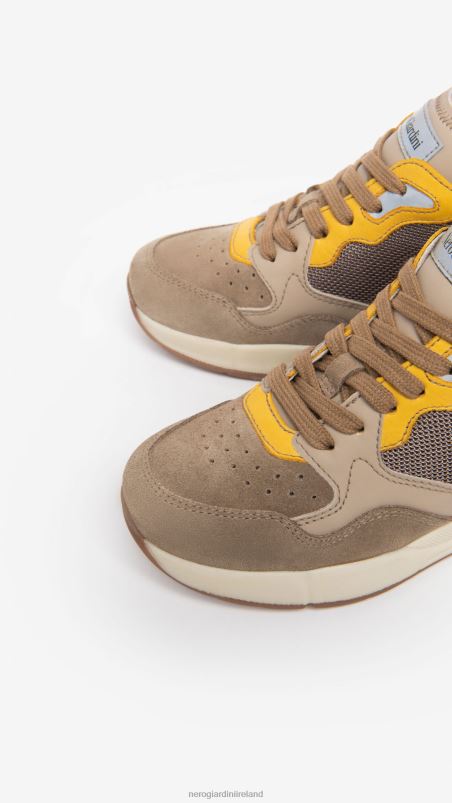 NeroGiardini Boy Art. I334502M leather and canvas sneakers Biscotto N8HP4444