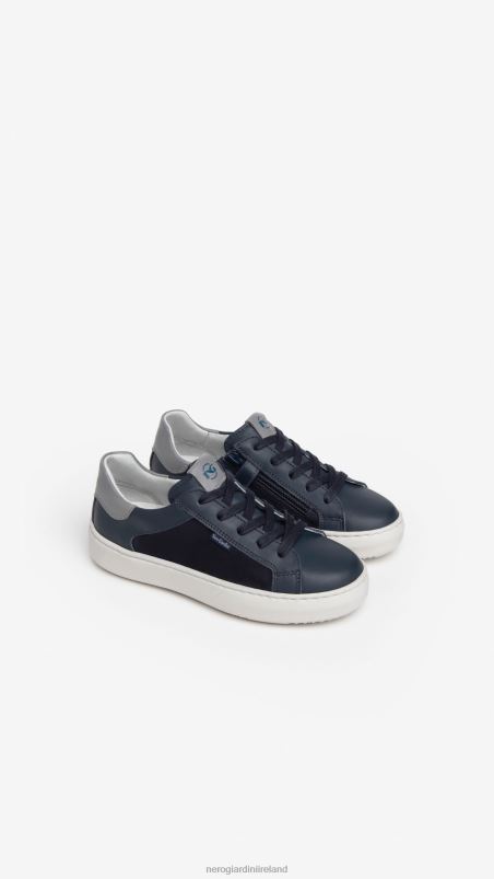 NeroGiardini Boy Art. I334520M leather and canvas sneakers Incanto N8HP4447