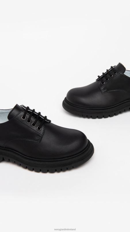 NeroGiardini Boy Art. I334561M leather tie-up shoes Nero N8HP4451