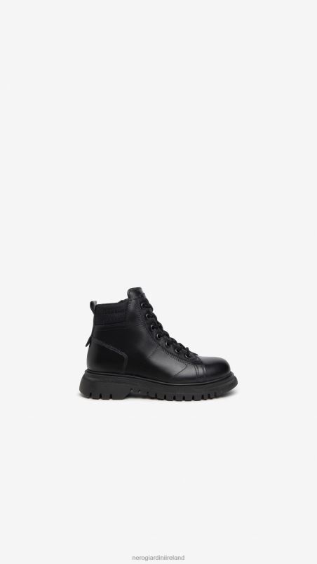 NeroGiardini Boy Art. I334562M leather combat boots Nero N8HP4453