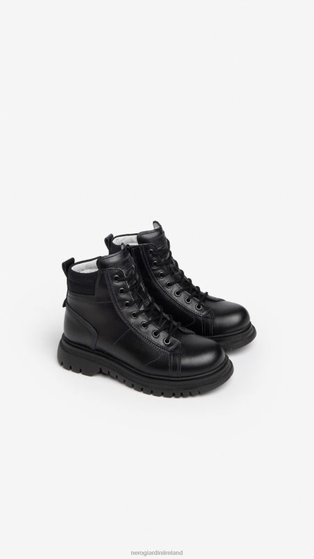 NeroGiardini Boy Art. I334562M leather combat boots Nero N8HP4453