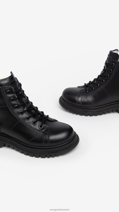 NeroGiardini Boy Art. I334562M leather combat boots Nero N8HP4453