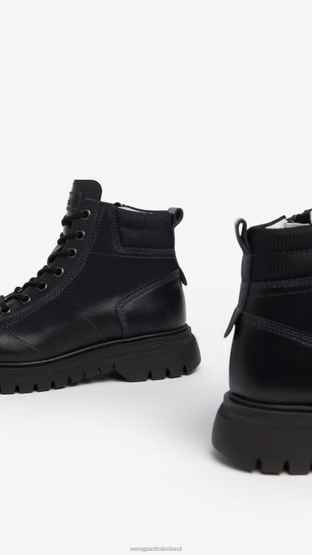 NeroGiardini Boy Art. I334562M leather combat boots Nero N8HP4453