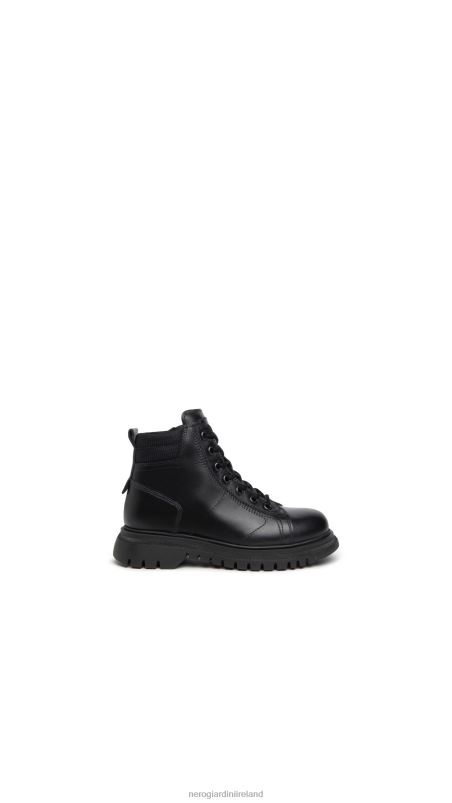 NeroGiardini Boy Art. I334562M leather combat boots Nero N8HP4453