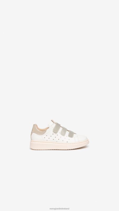 NeroGiardini Girl Art. I332732F leather and canvas sneakers Osso N8HP4470