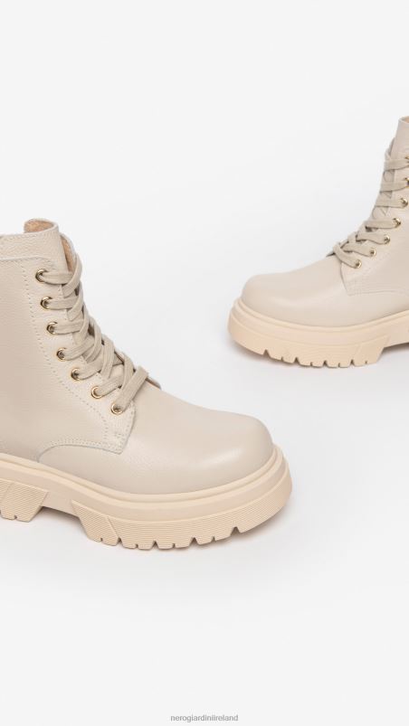 NeroGiardini Girl Art. I332780F leather combat boots Beige N8HP4482