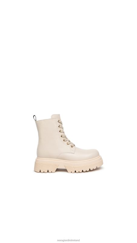 NeroGiardini Girl Art. I332780F leather combat boots Beige N8HP4482