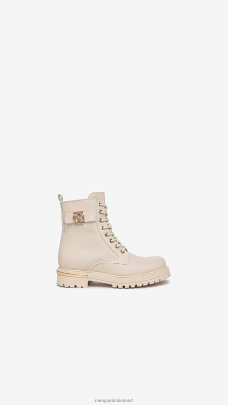 NeroGiardini Girl Art. I332790F leather combat boots Beige N8HP4486
