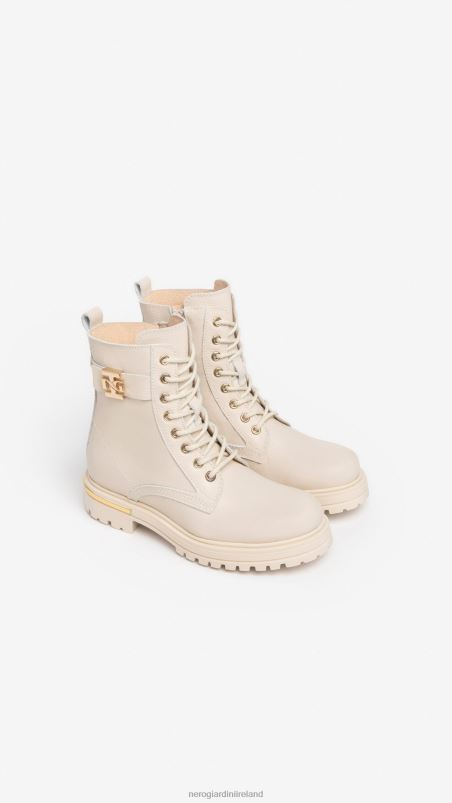 NeroGiardini Girl Art. I332790F leather combat boots Beige N8HP4486
