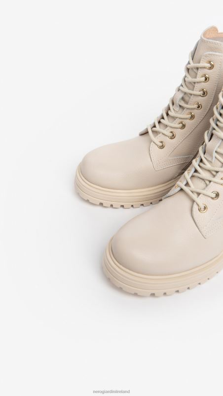 NeroGiardini Girl Art. I332790F leather combat boots Beige N8HP4486