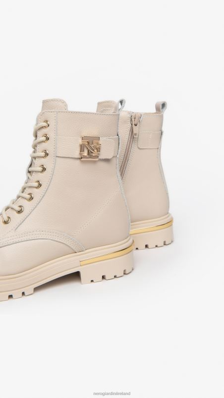 NeroGiardini Girl Art. I332790F leather combat boots Beige N8HP4486