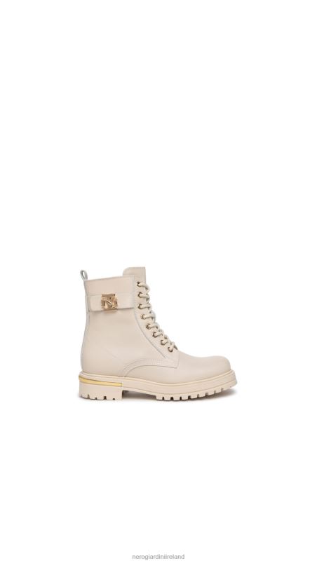 NeroGiardini Girl Art. I332790F leather combat boots Beige N8HP4486