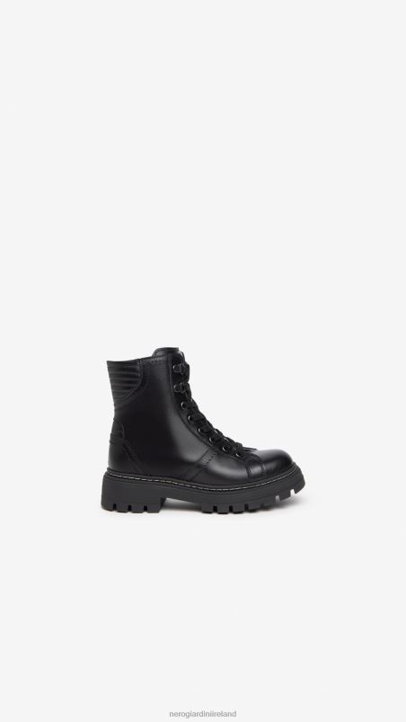 NeroGiardini Girl Art. I332800F leather combat boots Nero N8HP4480