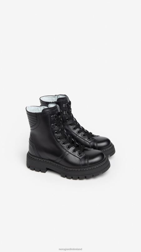 NeroGiardini Girl Art. I332800F leather combat boots Nero N8HP4480