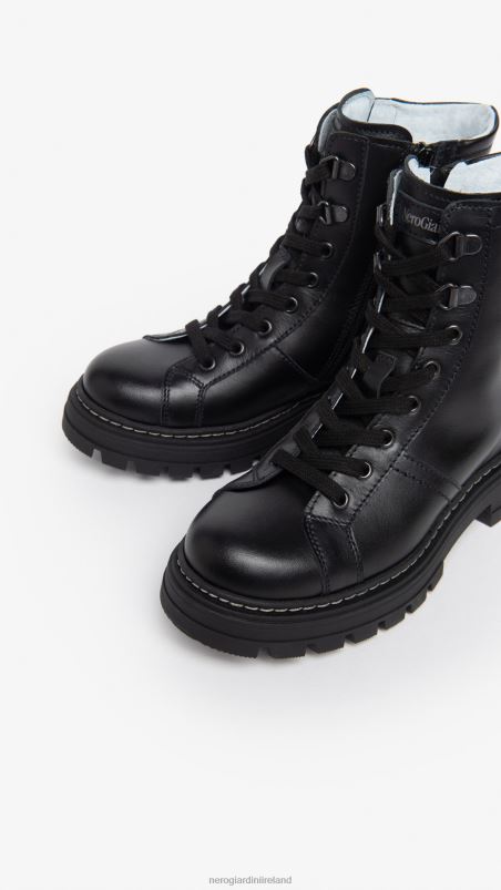 NeroGiardini Girl Art. I332800F leather combat boots Nero N8HP4480