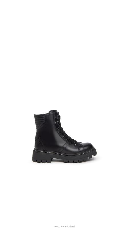 NeroGiardini Girl Art. I332800F leather combat boots Nero N8HP4480