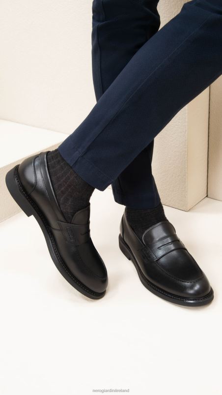 NeroGiardini Men Art. I302951UE leather loafers Nero N8HP4363