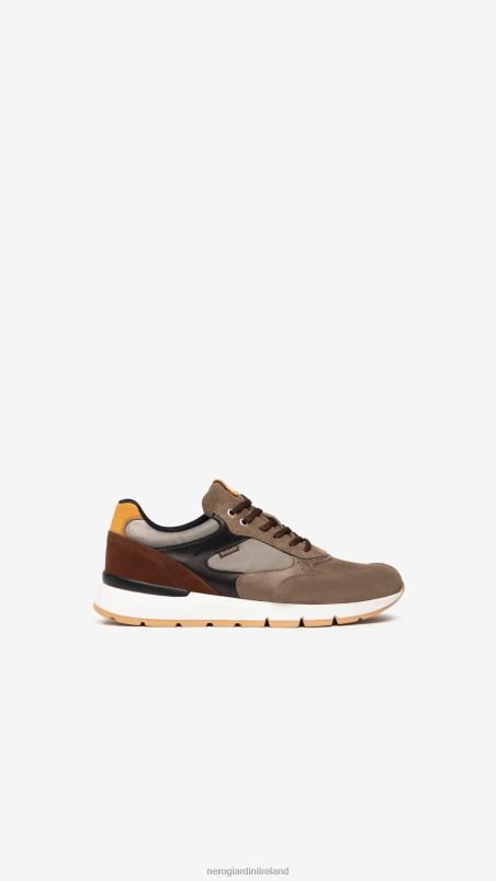 NeroGiardini Men Art. I202512U suede, leather and canvas sneakers Fango N8HP4329