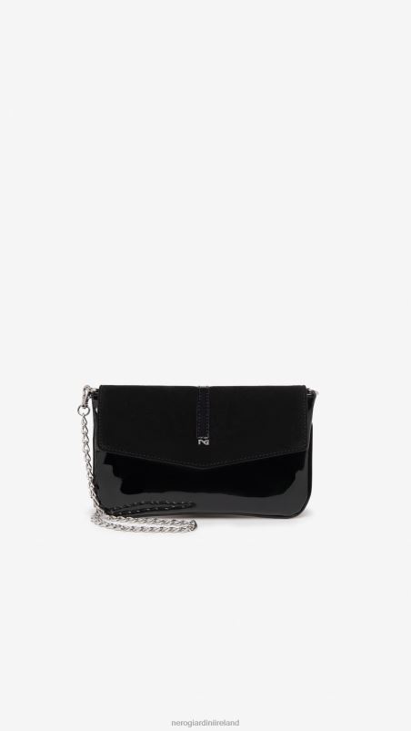 NeroGiardini Women Art. I343502DE suede and technical material clutch Nero N8HP4312