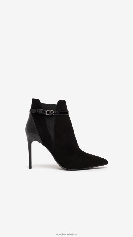 NeroGiardini Women Art. I205571DE suede and patent leather ankle boots Nero N8HP4168