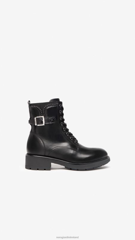 NeroGiardini Women Art. I205801D leather combat boots Nero N8HP4114