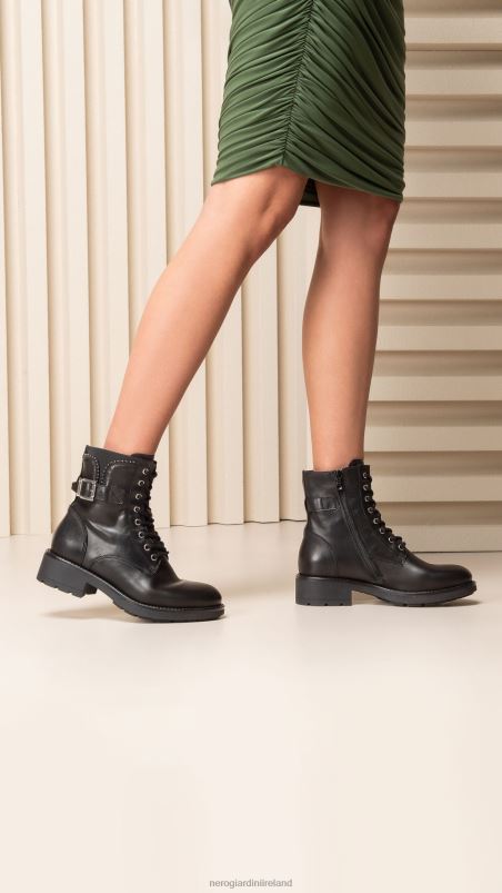 NeroGiardini Women Art. I205801D leather combat boots Nero N8HP4114