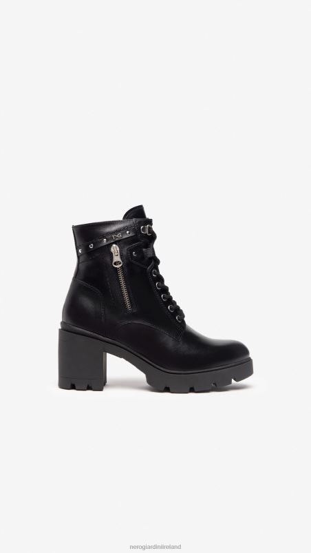 NeroGiardini Women Art. I205881D leather combat boots Nero N8HP4139