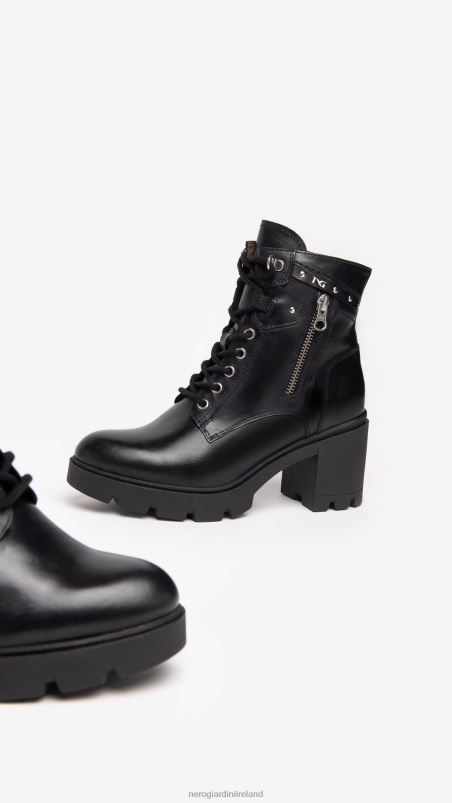 NeroGiardini Women Art. I205881D leather combat boots Nero N8HP4139