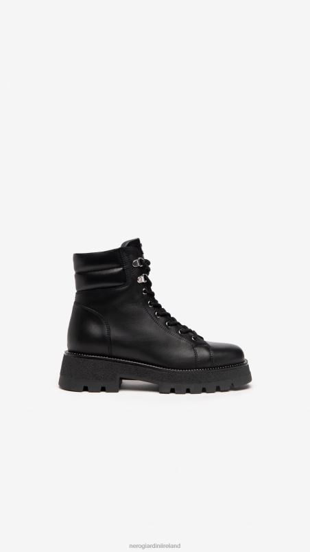 NeroGiardini Women Art. I205944D leather combat boots Nero N8HP4119