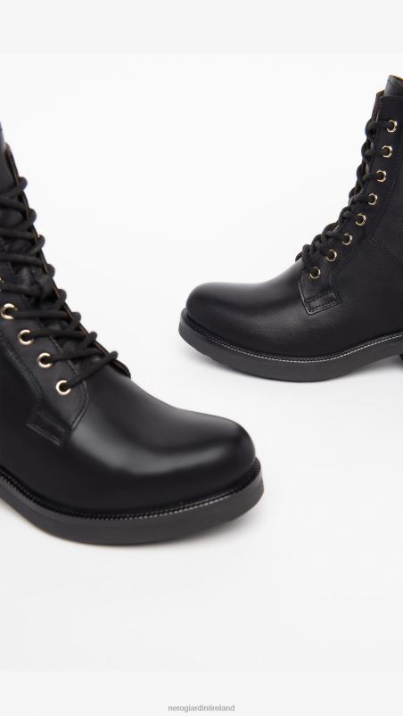 NeroGiardini Women Art. I308994D leather combat boots Nero N8HP4112