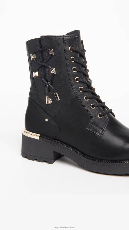 NeroGiardini Women Art. I308994D leather combat boots Nero N8HP4112