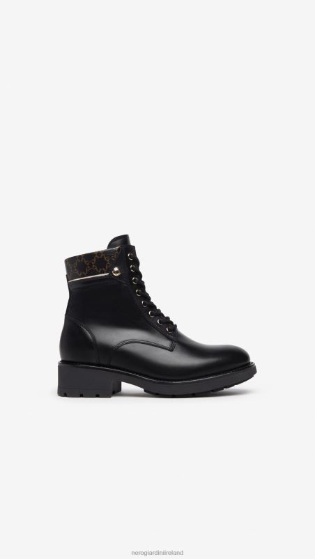 NeroGiardini Women Art. I309001D leather combat boots Nero N8HP4123