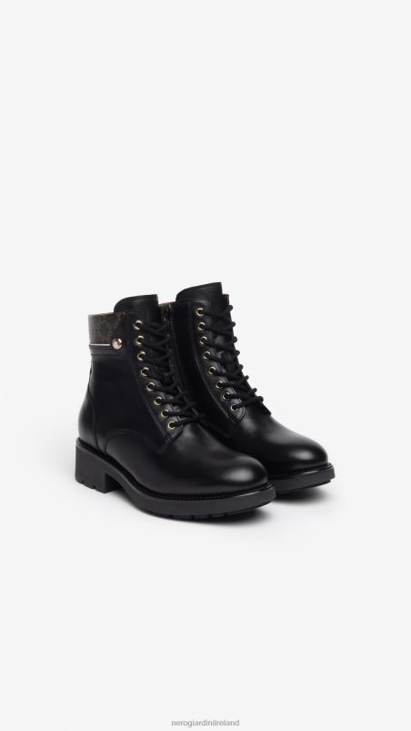 NeroGiardini Women Art. I309001D leather combat boots Nero N8HP4123