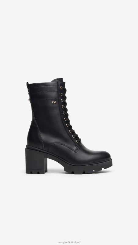 NeroGiardini Women Art. I309016D leather combat boots Nero N8HP4130